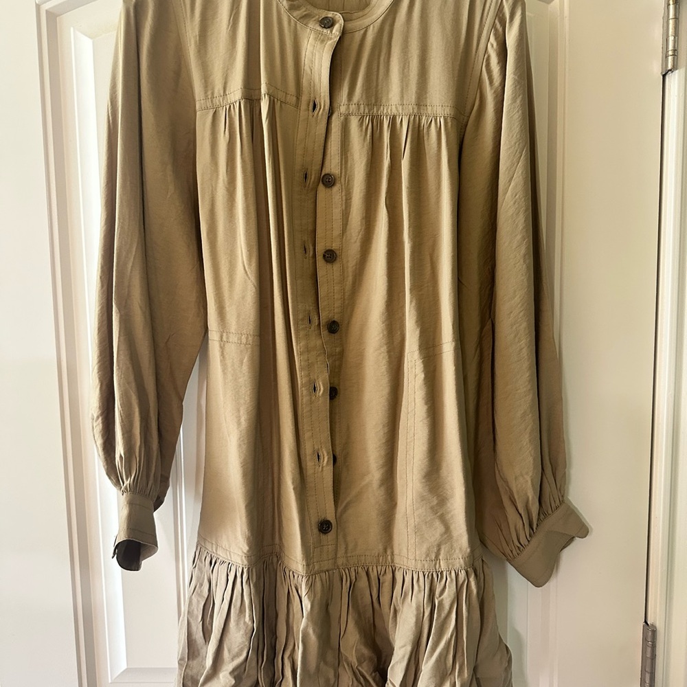 Banana Republic Beige Button-Up Dress